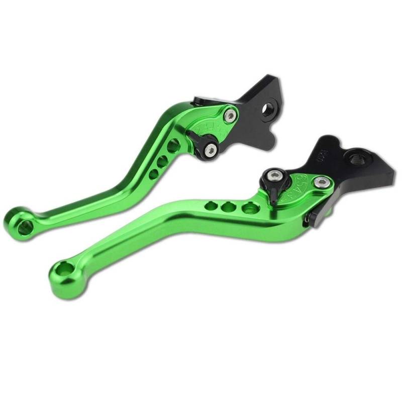 Bremshebel Motorrad,Bremshebel Aluminium Einstellbare Motorrad Bremsen-Kupplungs-Hebel for Motorrad-Bremsen-Kupplungs-Hebel(Short Green) von GBSONGJIN