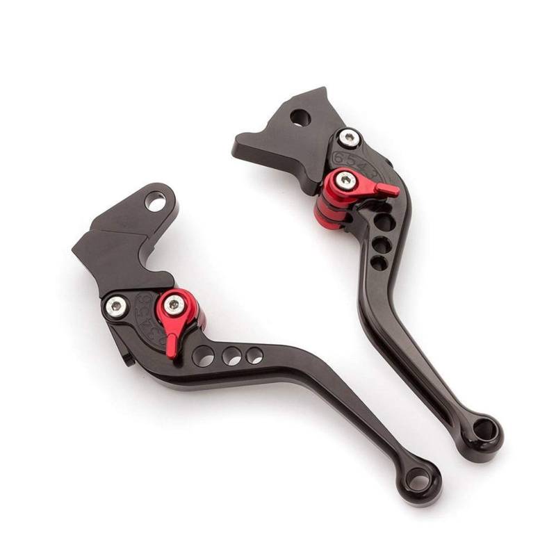 Bremshebel Motorrad,Bremshebel Passend für Benelli TNT 125 135 TNT125 CNC Einstellbare kurz Lange Motorradbremskupplungshebel Set Griff Zubehör(Short Black) von GBSONGJIN