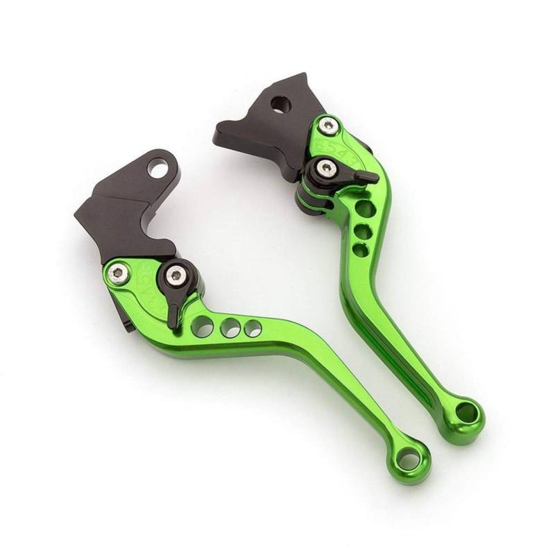 Bremshebel Motorrad,Bremshebel Passend für Benelli TNT 125 135 TNT125 CNC Einstellbare kurz Lange Motorradbremskupplungshebel Set Griff Zubehör(Short Green) von GBSONGJIN