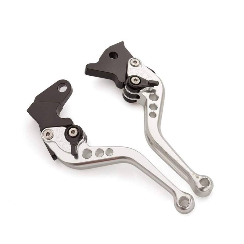 Bremshebel Motorrad,Bremshebel Passend für Benelli TNT 125 135 TNT125 CNC Einstellbare kurz Lange Motorradbremskupplungshebel Set Griff Zubehör(Short Silver) von GBSONGJIN