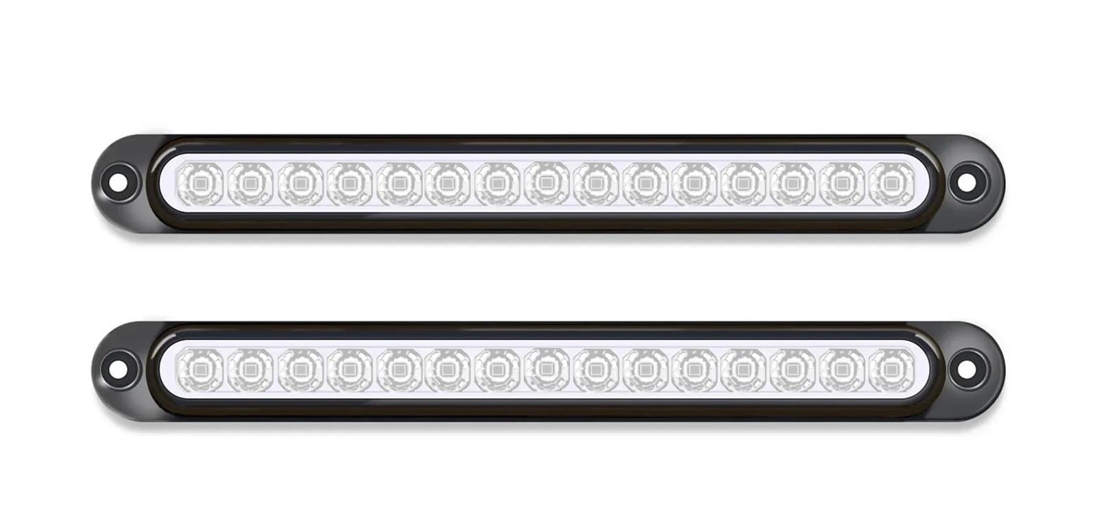 GBSONGJIN Dritte Bremsleuchte,Bremsleuchte 2 stücke Rückleuchten Dritte Bremsleuchte Lkw-Kontrollleuchte 12/24 V Seitenwarnleuchten Stoppmarkierungsleuchten Blinker(White) von GBSONGJIN