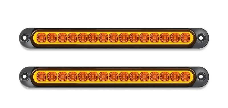 GBSONGJIN Dritte Bremsleuchte,Bremsleuchte 2 stücke Rückleuchten Dritte Bremsleuchte Lkw-Kontrollleuchte 12/24 V Seitenwarnleuchten Stoppmarkierungsleuchten Blinker(Yellow) von GBSONGJIN