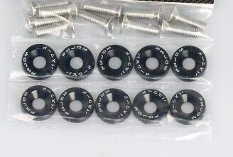 KotflüGel Unterlegscheibe Schraube 2. 0 STÜCKE M. 6x20mm rot blau billet aluminium finger bumper waschmaschine bolzen motor schacht dress up kit universal schraube bolzen auto styling(Black) von GBSONGJIN