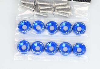 KotflüGel Unterlegscheibe Schraube 2. 0 STÜCKE M. 6x20mm rot blau billet aluminium finger bumper waschmaschine bolzen motor schacht dress up kit universal schraube bolzen auto styling(Blue) von GBSONGJIN