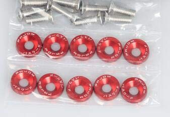 KotflüGel Unterlegscheibe Schraube 2. 0 STÜCKE M. 6x20mm rot blau billet aluminium finger bumper waschmaschine bolzen motor schacht dress up kit universal schraube bolzen auto styling(Red) von GBSONGJIN