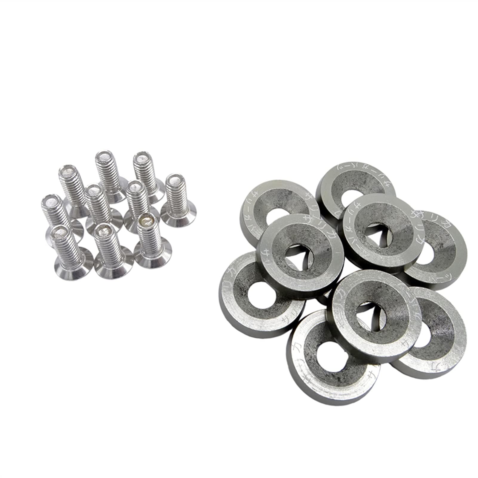 KotflüGel Unterlegscheibe Schraube 20 stücke Aluminium for m6x20 Auto modifizierte hex Fastener Fender Waschmaschine Bumper Motor konkave Schrauben car-Styling autozubehör(Gray) von GBSONGJIN