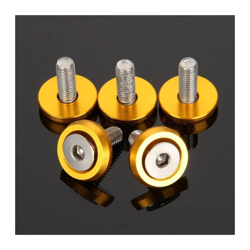 KotflüGel Unterlegscheibe Schraube 20 stücke Auto Modified Sechskantbefestigungselemente Fender Waschmaschine Stoßfänger Motor Konkave Schrauben Fender Waschmaschine Kennzeichen Bolzen M6x15mm(Gold) von GBSONGJIN