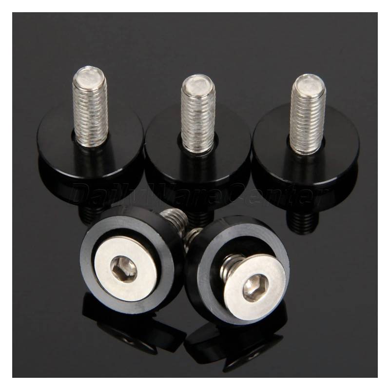 KotflüGel Unterlegscheibe Schraube 20 stücke Auto Modified Sechskantbefestigungselemente Fender Waschmaschine Stoßfänger Motor Konkave Schrauben Fender Waschmaschine Kennzeichen Bolzen M6x15mm(Black) von GBSONGJIN