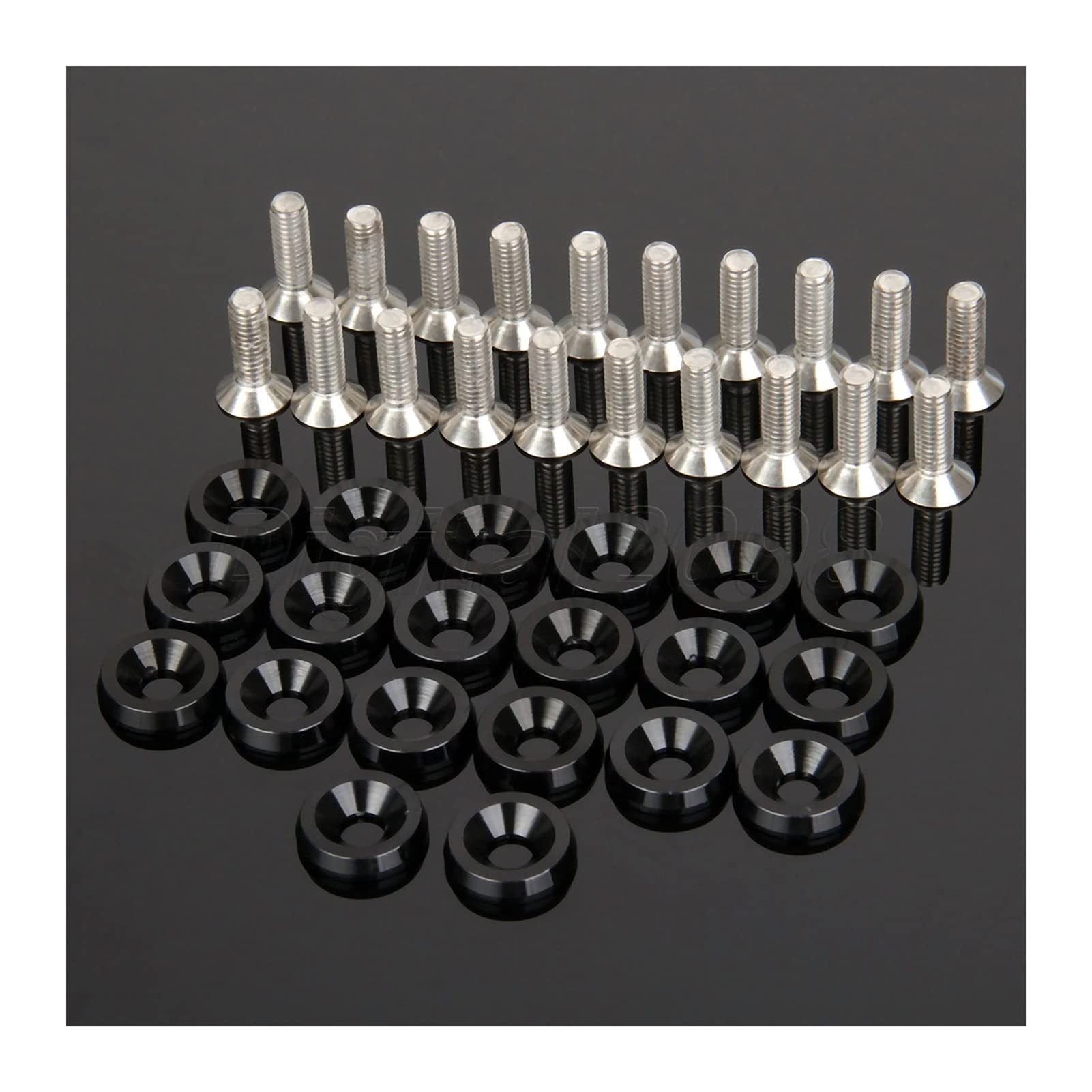 KotflüGel Unterlegscheibe Schraube 20 stücke billet aluminium füller bumper waschmaschine kit m6x15mm bolzen motor schacht dress up KIT Schraubnuss-Ersatzbolzen Anwendungen(Black) von GBSONGJIN