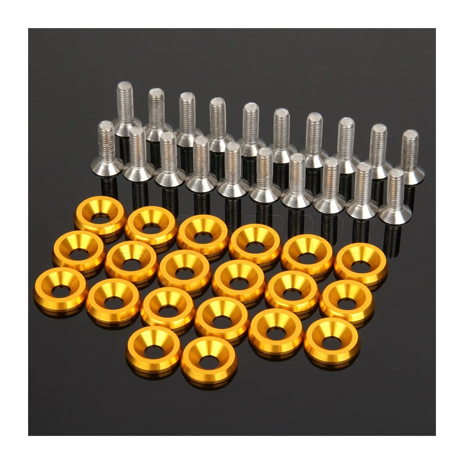 KotflüGel Unterlegscheibe Schraube 20 stücke billet aluminium füller bumper waschmaschine kit m6x15mm bolzen motor schacht dress up KIT Schraubnuss-Ersatzbolzen Anwendungen(Gold) von GBSONGJIN