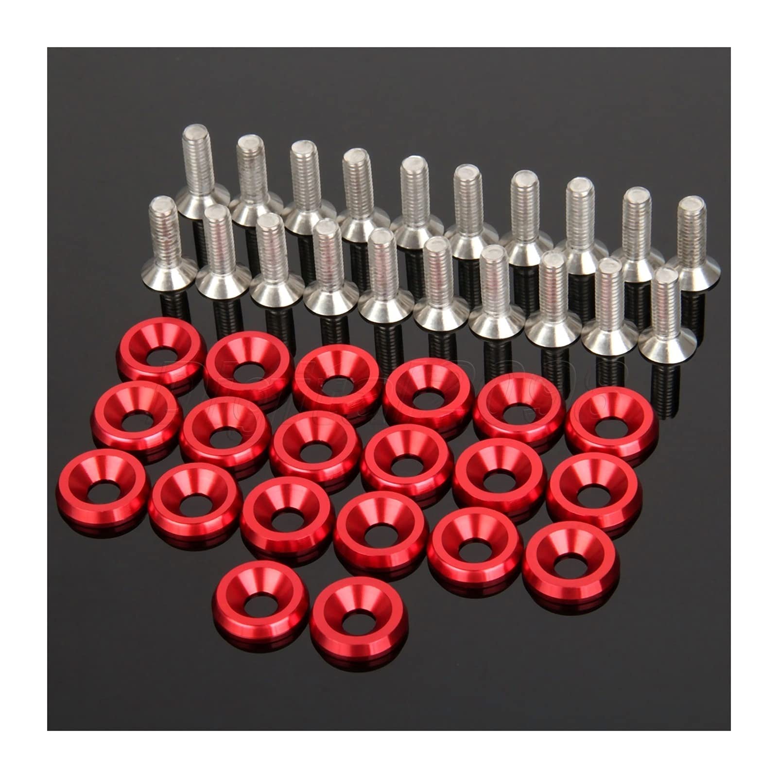 KotflüGel Unterlegscheibe Schraube 20 stücke billet aluminium füller bumper waschmaschine kit m6x15mm bolzen motor schacht dress up KIT Schraubnuss-Ersatzbolzen Anwendungen(Red) von GBSONGJIN