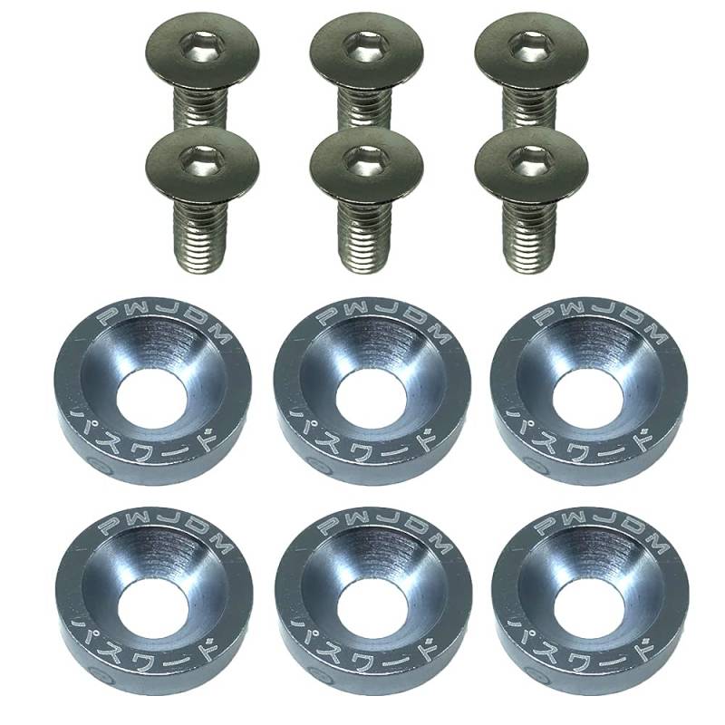KotflüGel Unterlegscheibe Schraube 6 stücke Auto Modified SEX-Befestigungselemente Fender-Waschmaschine Stoßfängermotor Concaving-Schrauben, Aluminiumlegierung Senkkopf-Regenschirm-flacher Kopf(Titani von GBSONGJIN