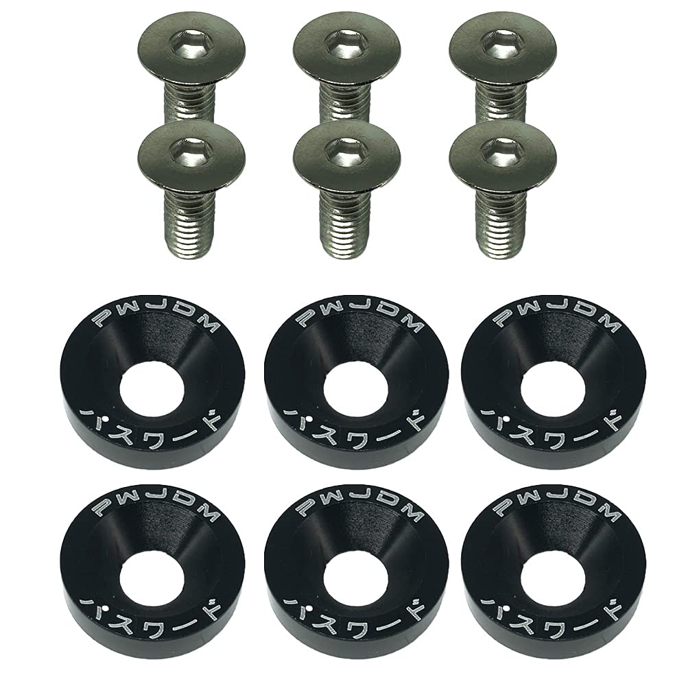 KotflüGel Unterlegscheibe Schraube 6 stücke Auto Modified SEX-Befestigungselemente Fender-Waschmaschine Stoßfängermotor Concaving-Schrauben, Aluminiumlegierung Senkkopf-Regenschirm-flacher Kopf(Red) von GBSONGJIN