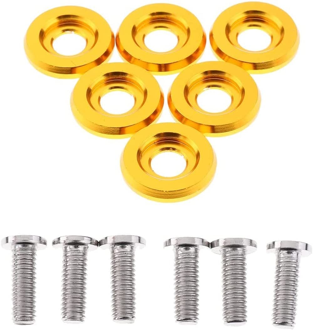 KotflüGel Unterlegscheibe Schraube 6x Aluminiumlegierung Cup-Kopf-Motor-Bucht-Fender-Bumper-Waschmaschine Bolzen-Kit - Gold KotflüGel Unterlegscheibe Schraube 6x Aluminiumlegierung Cup-Kopf-Motor-Bucht-Fender-Bumper-Waschmaschine Bolzen-Kit - Gold von GBSONGJIN