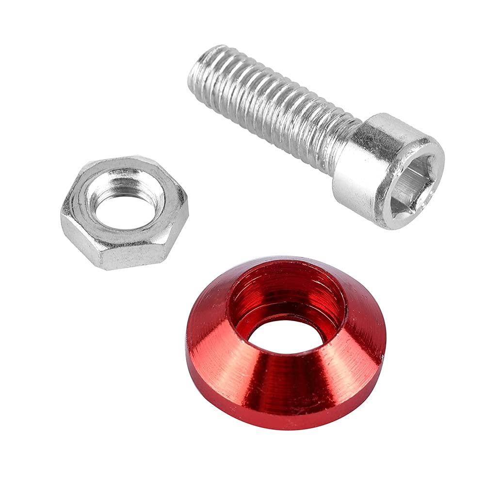 KotflüGel Unterlegscheibe Schraube Fit Verwendung for M6-Kfz-Kennzeichen Schraubunterlegscheibe Stoßfängermotor Konkave Schrauben Bolt Dichtung Sechskant Fastener Fender Aluminium 20 stücke(Red) von GBSONGJIN