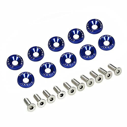KotflüGel Unterlegscheibe Schraube Muttern Bolzen 1. 0 STÜCKE M6. Auto Styling Universal Modifikation Aufkleber Aufkleber Passwort Fender Waschmaschine Kennzeichen Bolzen(10pcs blue) von GBSONGJIN