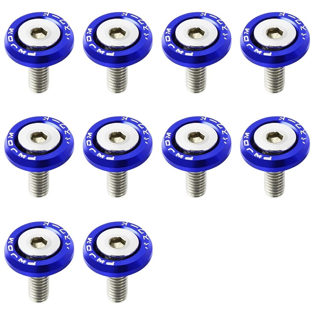 KotflüGel Unterlegscheibe Schraube Passend for Peugeot 206 307 407 308 207 508 3008 2017 208 2008 Mini 20 Stücke Auto Modifizierte Schraube Dichtungen Bunte Styling(Blue) von GBSONGJIN