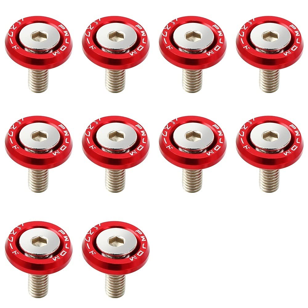KotflüGel Unterlegscheibe Schraube Passend for Peugeot 206 307 407 308 207 508 3008 2017 208 2008 Mini 20 Stücke Auto Modifizierte Schraube Dichtungen Bunte Styling(Red) von GBSONGJIN