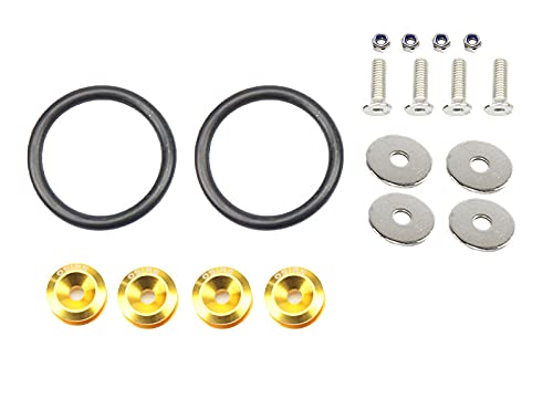 KotflüGel Unterlegscheibe Schraube Schwarz Grünes Rotes Gold Purple Blau Universal Aluminium Heavy Duty Car Bumper Fender Schnellspanner Befestigungskitscheiben(Gold) von GBSONGJIN