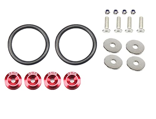 KotflüGel Unterlegscheibe Schraube Schwarz Grünes Rotes Gold Purple Blau Universal Aluminium Heavy Duty Car Bumper Fender Schnellspanner Befestigungskitscheiben(Red) von GBSONGJIN