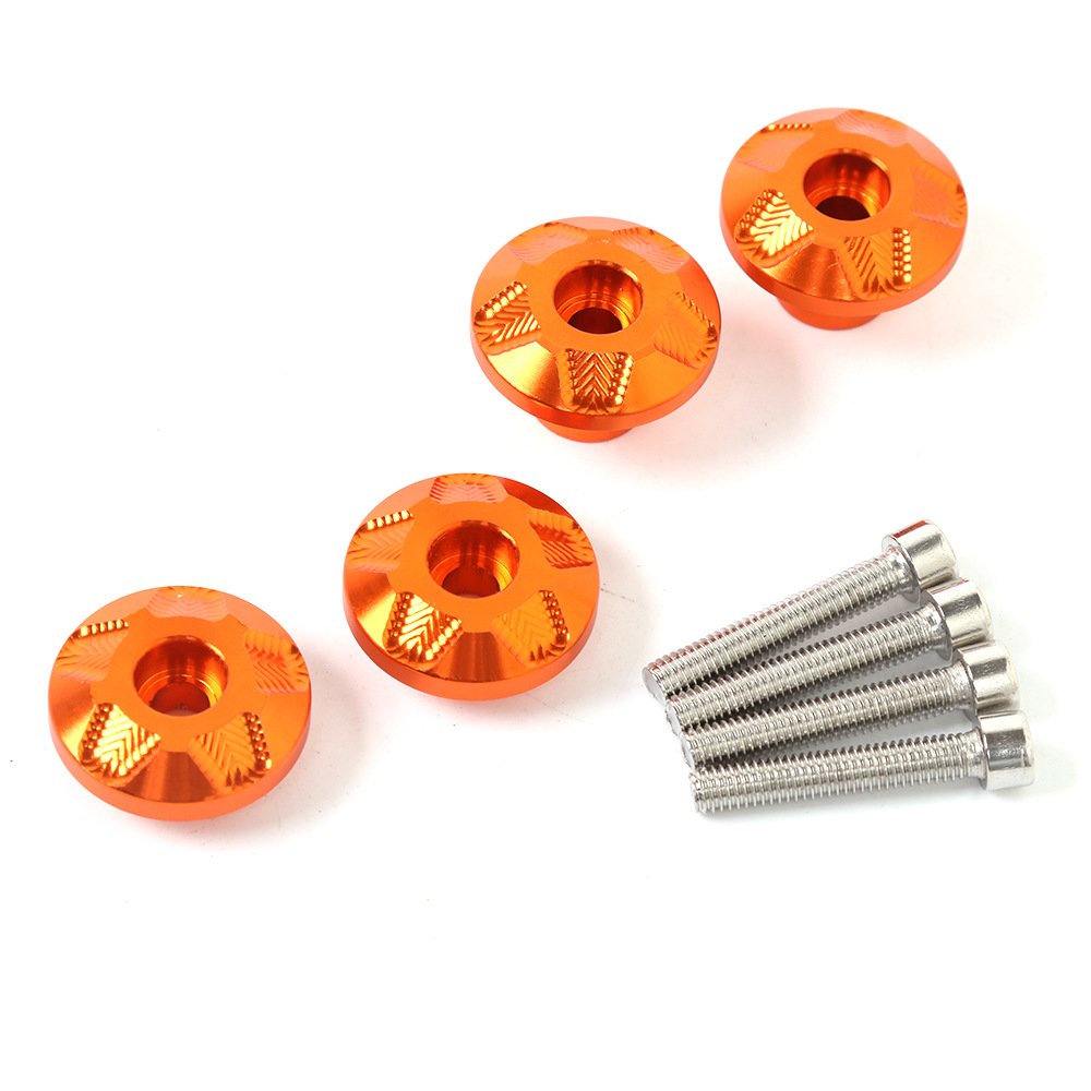 KotflüGel Unterlegscheibe Schraube Universal CNC Front Fender Rahmenschieber Schrauben Gabelschutz(Orange) von GBSONGJIN