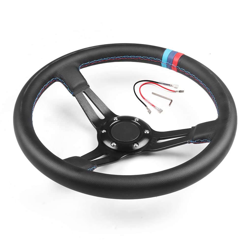 Lenkrad Auto,Sportlenkrad 13.5inch Racing Lenkrad Drift Mikrofaser Leder DREI Farben Nähen Sitz Auto Lenkrad Auto,Sportlenkrad 13.5inch Racing Lenkrad Drift Mikrofaser Leder DREI Farben Nähen Sitz Auto von GBSONGJIN