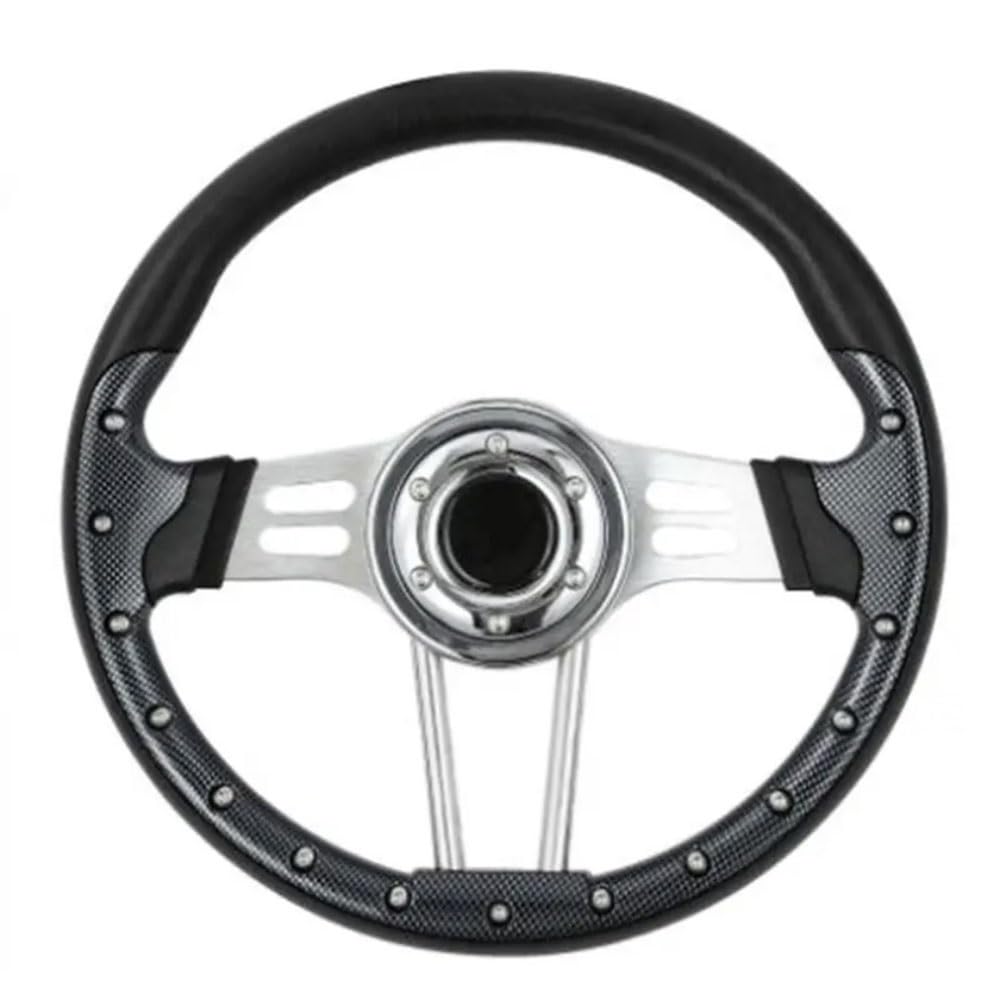 Lenkrad Auto,Sportlenkrad 14 Zoll 345 mm PU Carbon Racing Sport Auto Vintage Universal Auto Lenkrad(Carbon Fibre Grain) von GBSONGJIN