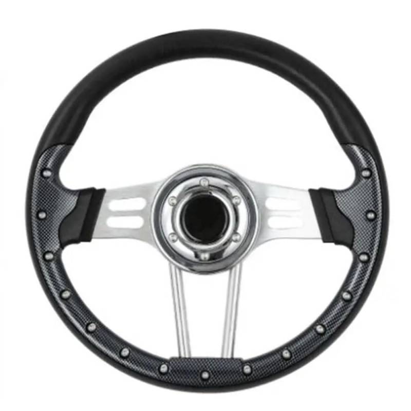 Lenkrad Auto,Sportlenkrad 14 Zoll 345 mm PU Carbon Racing Sport Auto Vintage Universal Auto Lenkrad(Carbon Fibre Grain) von GBSONGJIN