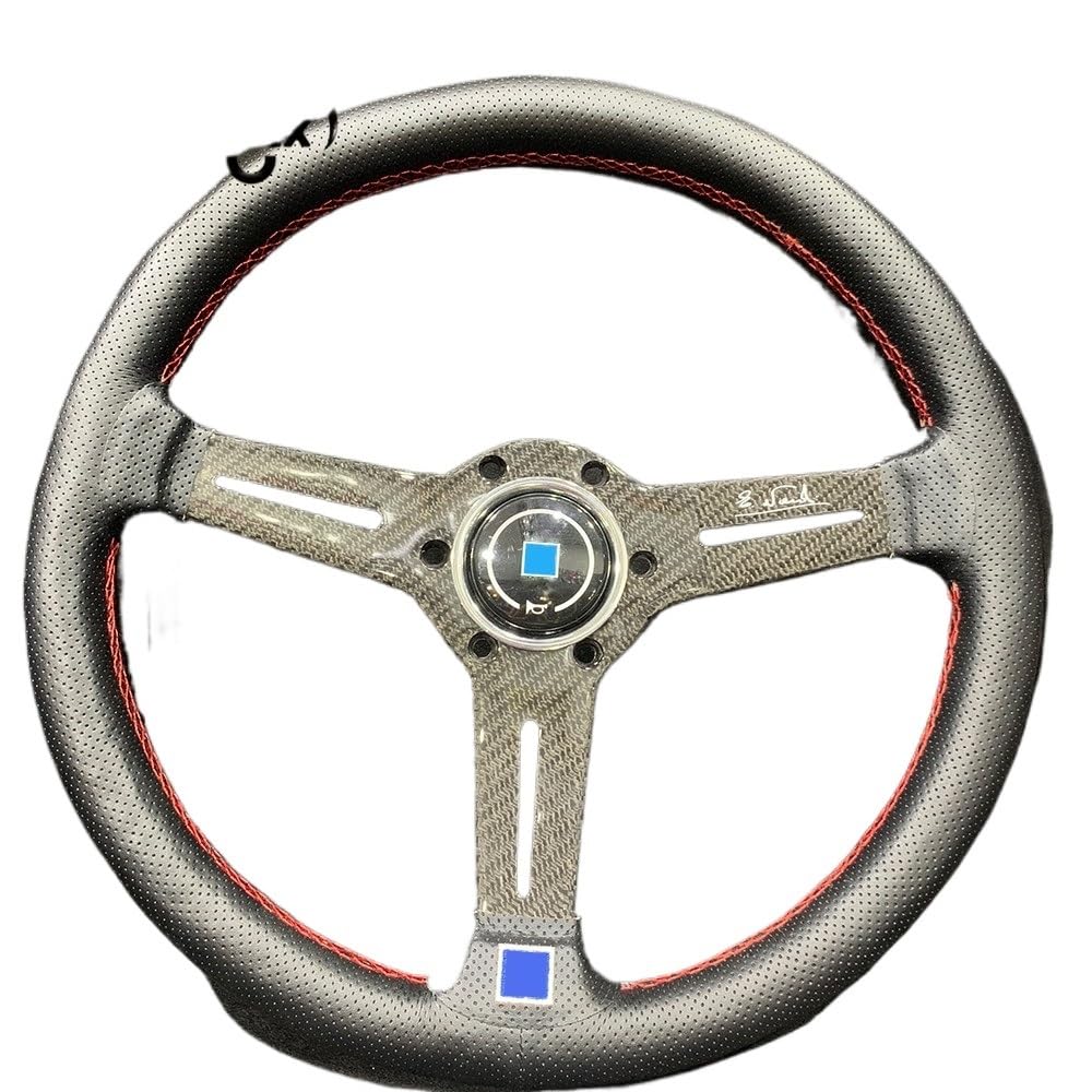Lenkrad Auto,Sportlenkrad 14 Zoll 350mm Carbon Fiber Lenkrad Auto Universal Leder Sport Lenkrad(Size-1) von GBSONGJIN