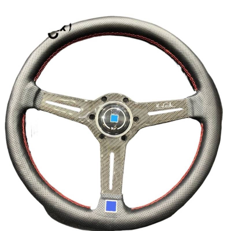 Lenkrad Auto,Sportlenkrad 14 Zoll 350mm Carbon Fiber Lenkrad Auto Universal Leder Sport Lenkrad(Size-1) von GBSONGJIN