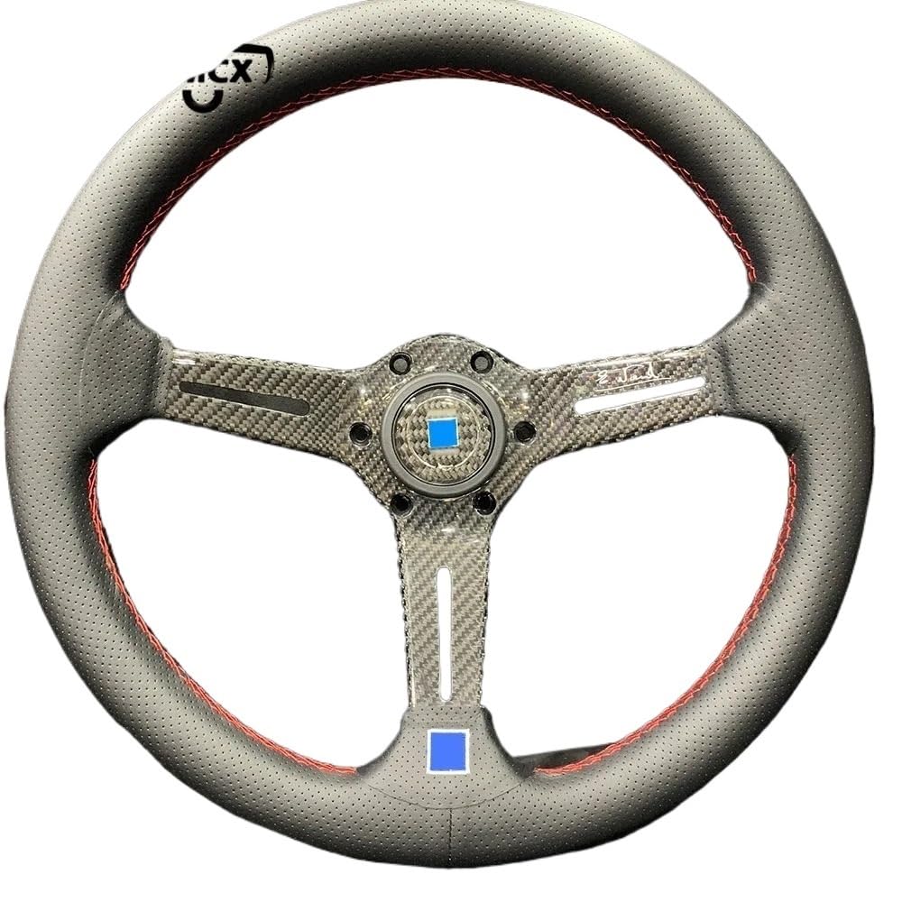 Lenkrad Auto,Sportlenkrad 14 Zoll 350mm Carbon Fiber Lenkrad Auto Universal Leder Sport Lenkrad(Size-2) von GBSONGJIN