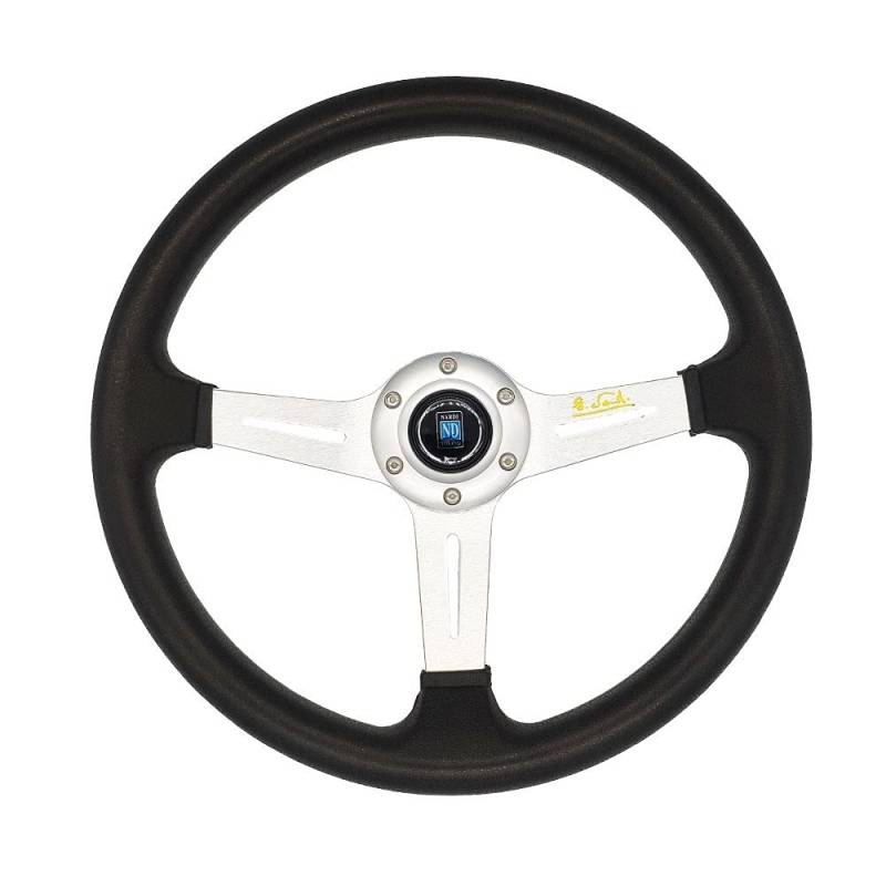 Lenkrad Auto,Sportlenkrad 14 Zoll Rennwagen Lenkrad kopieren Holzlenkrad mit schwarzem Speichen Klassisches Lenkrad(PU-Silver) von GBSONGJIN
