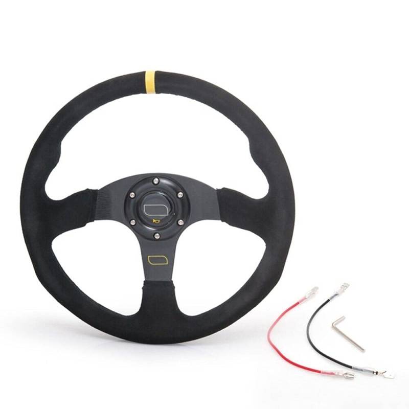 Lenkrad Auto,Sportlenkrad 14inch 350mm Racing Lenkrad Autolenkrad Wildleder Lederlenkrad von GBSONGJIN