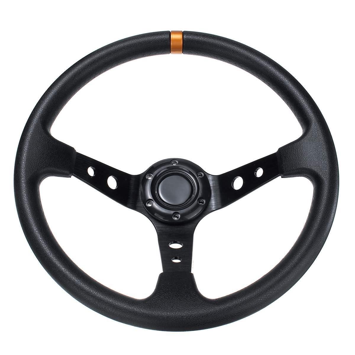 Lenkrad Auto,Sportlenkrad 14inch 350mm Universal Car Racing Lenkrad modifiziert PU. Leder Aluminium Deep Corn Sport Auto Drifting Lenkräder Lenkrad Auto,Sportlenkrad 14inch 350mm Universal Car Racing Lenkrad modifiziert PU. Leder Aluminium Deep Corn Sport Auto Drifting Lenkräder von GBSONGJIN