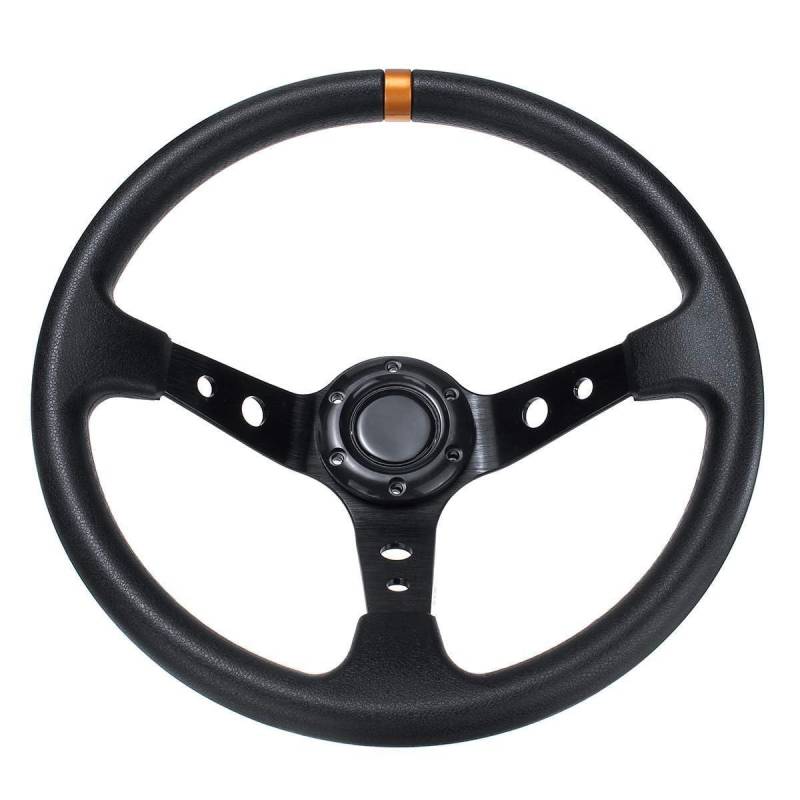 Lenkrad Auto,Sportlenkrad 14inch 350mm Universal Car Racing Lenkrad modifiziert PU. Leder Aluminium Deep Corn Sport Auto Drifting Lenkräder von GBSONGJIN