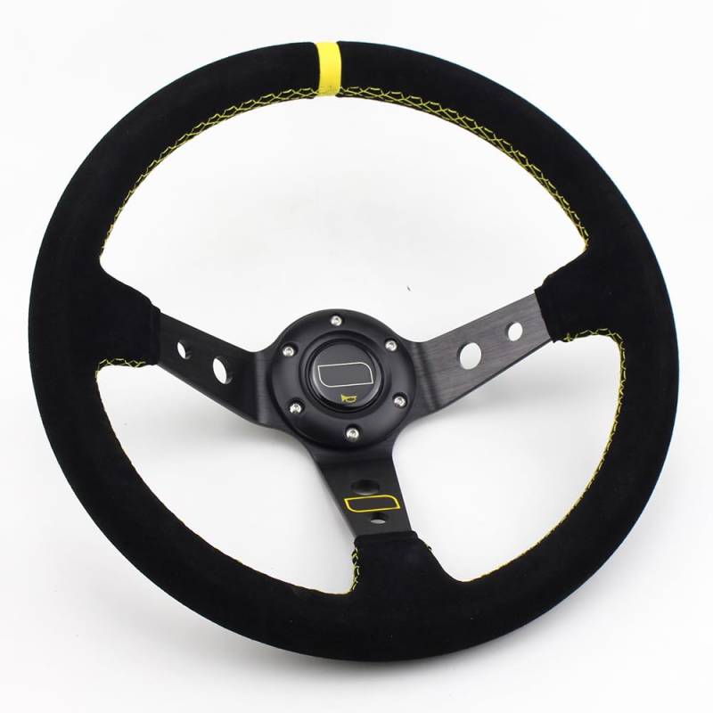 Lenkrad Auto,Sportlenkrad 14inch Black Deep Corn Racing Lenkrad Universal Rallye Drift Sport Lenkrad(Dark Grey) von GBSONGJIN