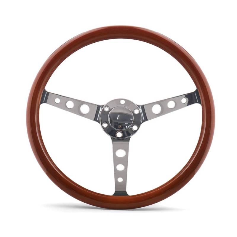 Lenkrad Auto,Sportlenkrad 15 Zoll 380mm lenkrad Klassische Sport Holz Korn Silber gebürstete sprach Chrom lenkrad Tiefe 55mm von GBSONGJIN