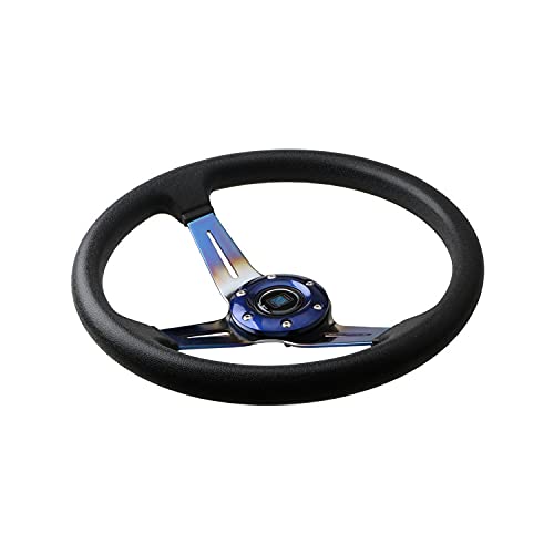 Lenkrad Auto,Sportlenkrad ABS Racing Wheel-Farbe 14-Zoll-Rack General 350mm Lenkrad Modified Car Athletics(A) von GBSONGJIN