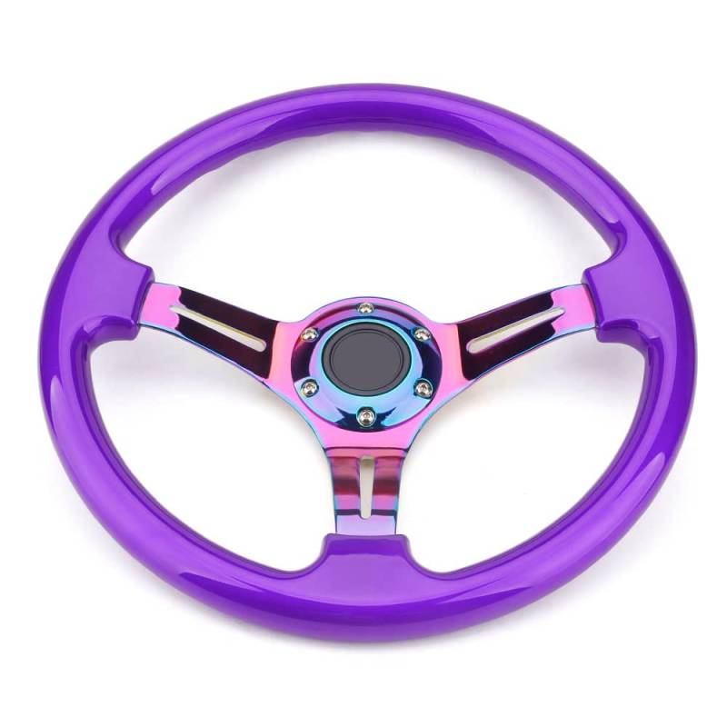 Lenkrad Auto,Sportlenkrad Chrom 350mm 14inch Lenkrad ABS Lenkrad(Deep Purple) von GBSONGJIN