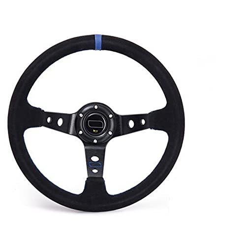 Lenkrad Auto,Sportlenkrad Modifiziertes Lenkrad Leder Lenkrad Automobilrennen Lenkrad(Blue) von GBSONGJIN