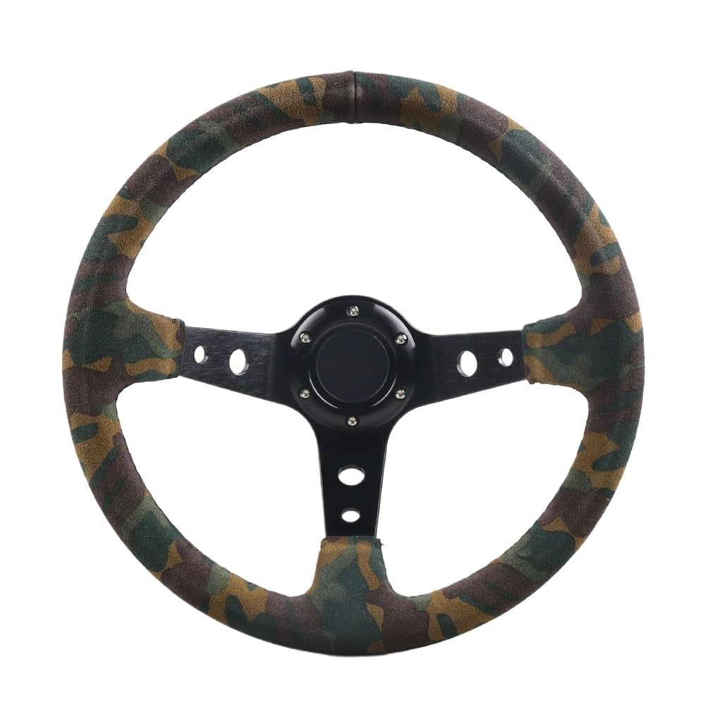 Lenkrad Auto,Sportlenkrad Rennlenkrad Wildlederlenkrad Tiefe 92mm Durchmesser 350mm Lenkrad Auto,Sportlenkrad Rennlenkrad Wildlederlenkrad Tiefe 92mm Durchmesser 350mm von GBSONGJIN