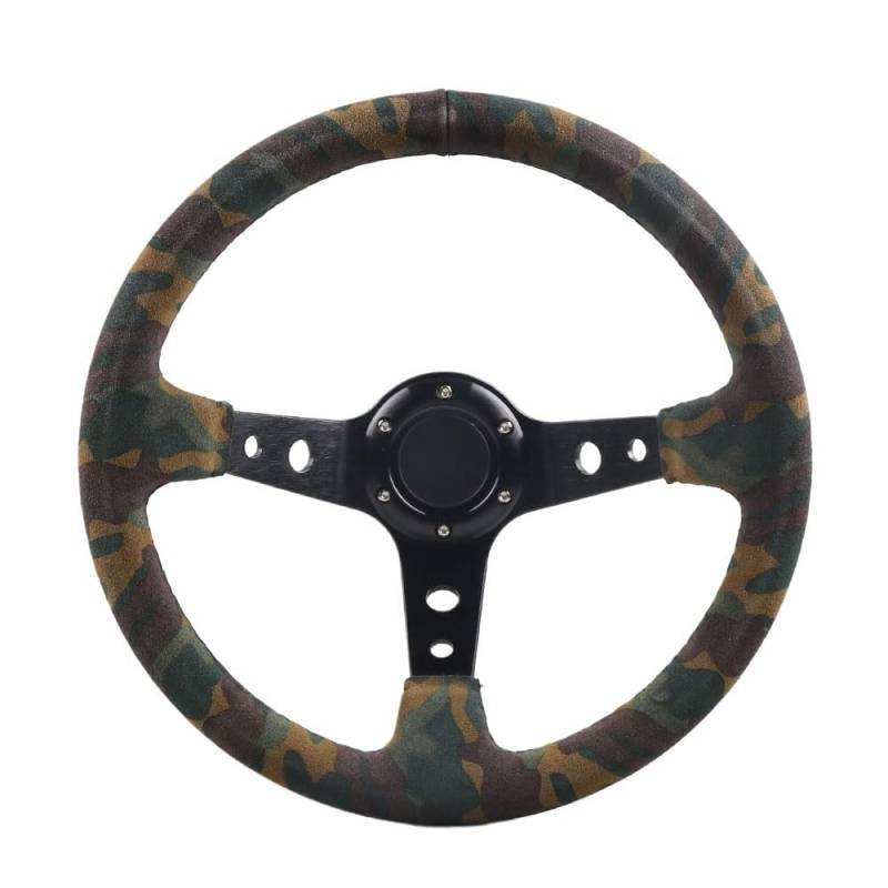 Lenkrad Auto,Sportlenkrad Rennlenkrad Wildlederlenkrad Tiefe 92mm Durchmesser 350mm von GBSONGJIN