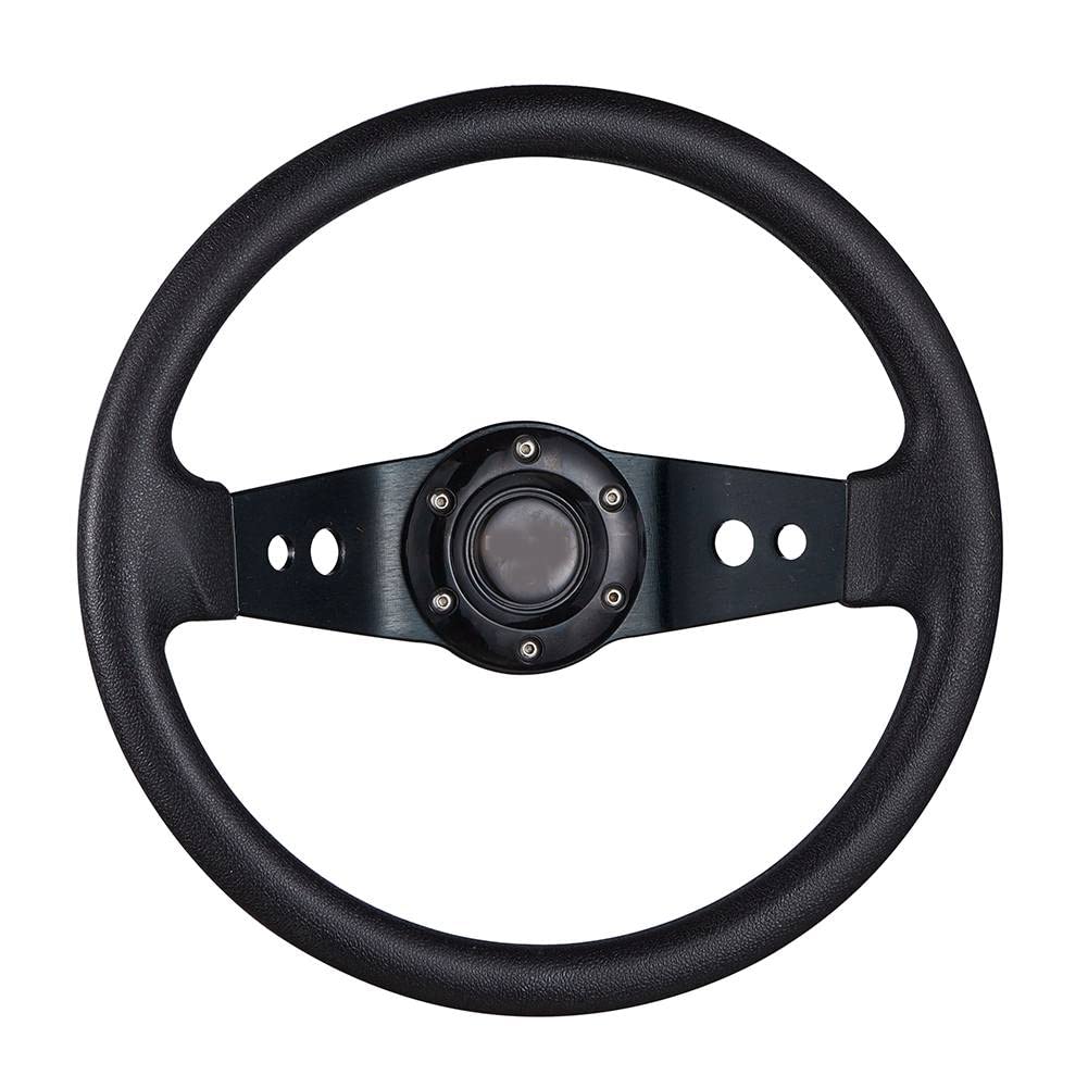 Lenkrad Auto,Sportlenkrad Tiefgeschichte 2-Speichen-Auto-Lenkrad 320mm Durchmesser Universal Aluminium-Ledereffekt(Black) von GBSONGJIN