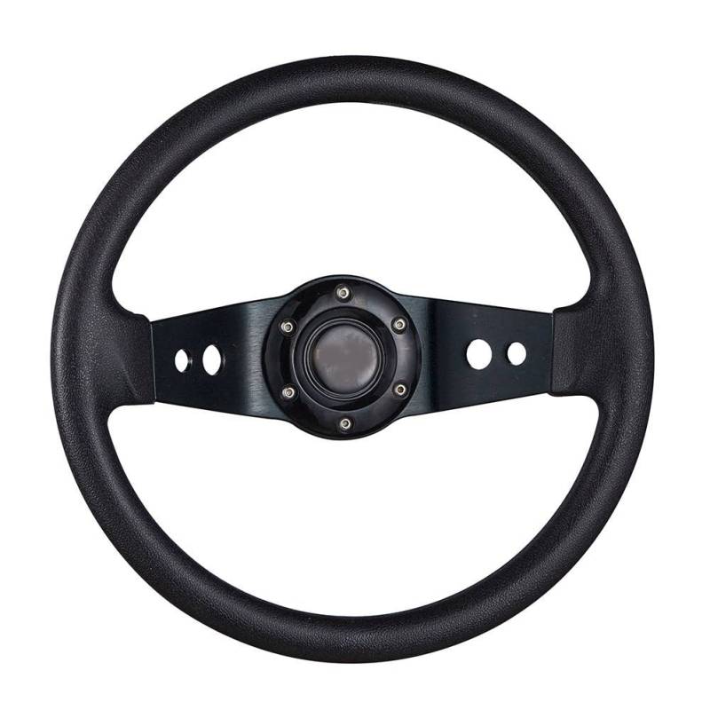 Lenkrad Auto,Sportlenkrad Tiefgeschichte 2-Speichen-Auto-Lenkrad 320mm Durchmesser Universal Aluminium-Ledereffekt(Black) von GBSONGJIN