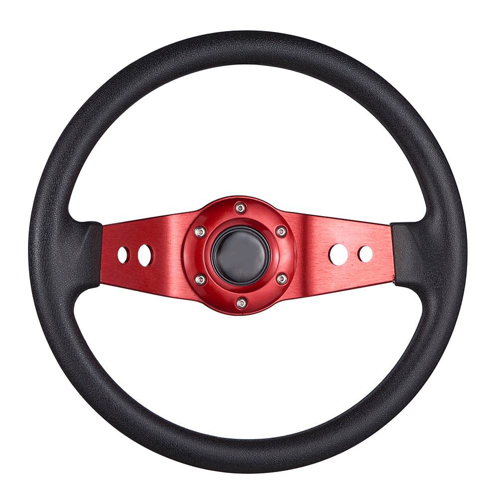 Lenkrad Auto,Sportlenkrad Tiefgeschichte 2-Speichen-Auto-Lenkrad 320mm Durchmesser Universal Aluminium-Ledereffekt(Red) von GBSONGJIN