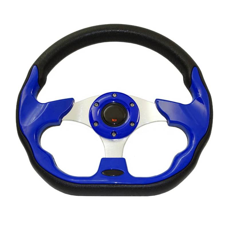 Lenkrad Auto,Sportlenkrad Universal 13 "320mm Racing Sportwagen Lenkrad mit Hupenknopf Kohlefaser(Blue) von GBSONGJIN