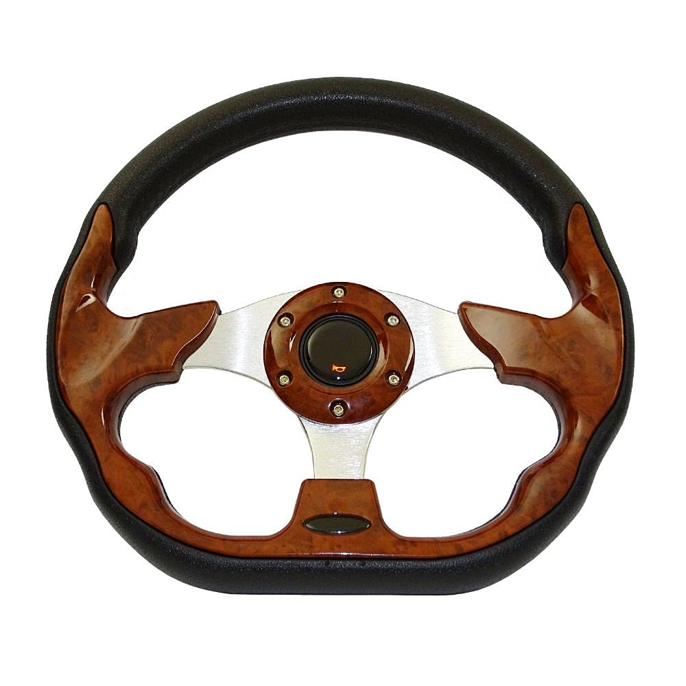 Lenkrad Auto,Sportlenkrad Universal 13 "320mm Racing Sportwagen Lenkrad mit Hupenknopf Kohlefaser(Wood) von GBSONGJIN