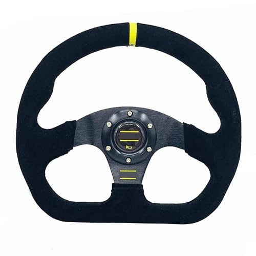 Lenkrad Auto,Sportlenkrad Universal 13 Zoll 320mm Flache Drift-Lenkrad Leder Racing Sport Lenkrad mit Aluminiumhalterung von GBSONGJIN