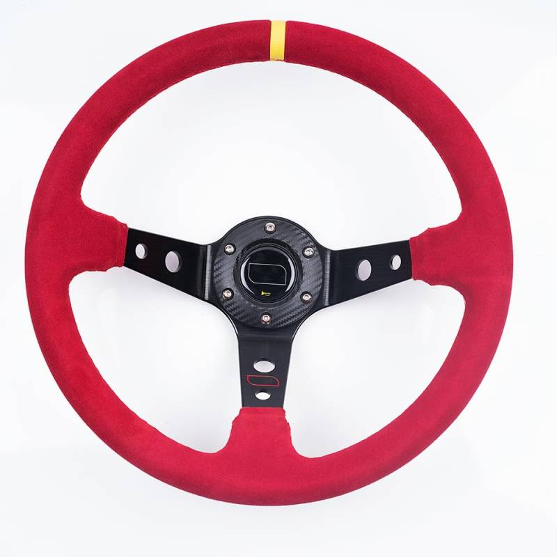 Lenkrad Auto,Sportlenkrad Universal 14 Zoll 350mm Auto Racing Lenkräder Deep Mais Drifting Sport Lenkrad(Red) von GBSONGJIN