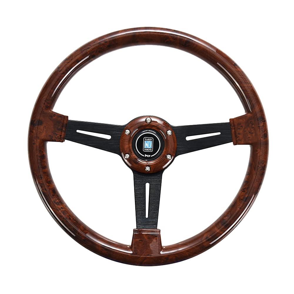 Lenkrad Auto,Sportlenkrad Universal-14-Zoll-Retro Holzmaserung Auto Racing Lenkräder Tief Corn Driften ABS Sport-Lenkrad(B) von GBSONGJIN